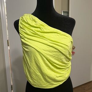 Idem Ditto Lime Green One-Shoulder Top